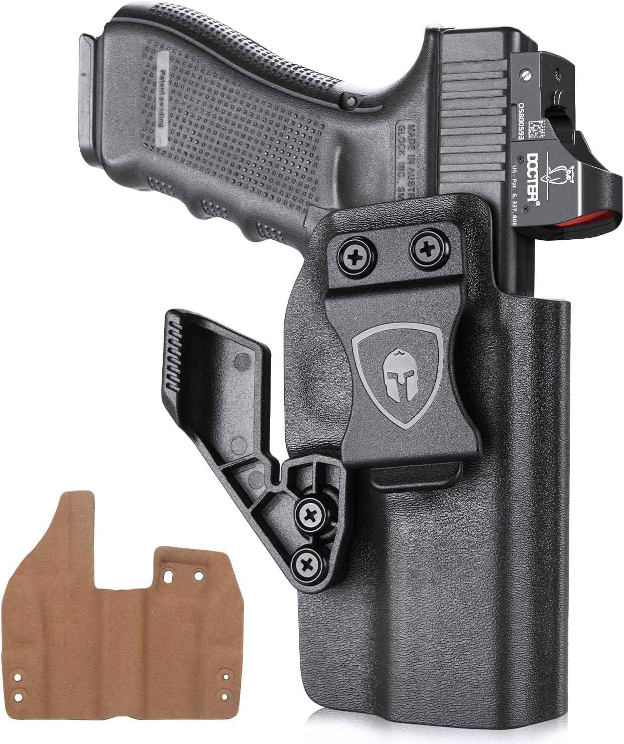 IWB Kydex & Leather Hybrid Holster with Optics Cut & Claw | G17 Gen3-5/, G22/31 Gen(3-4)