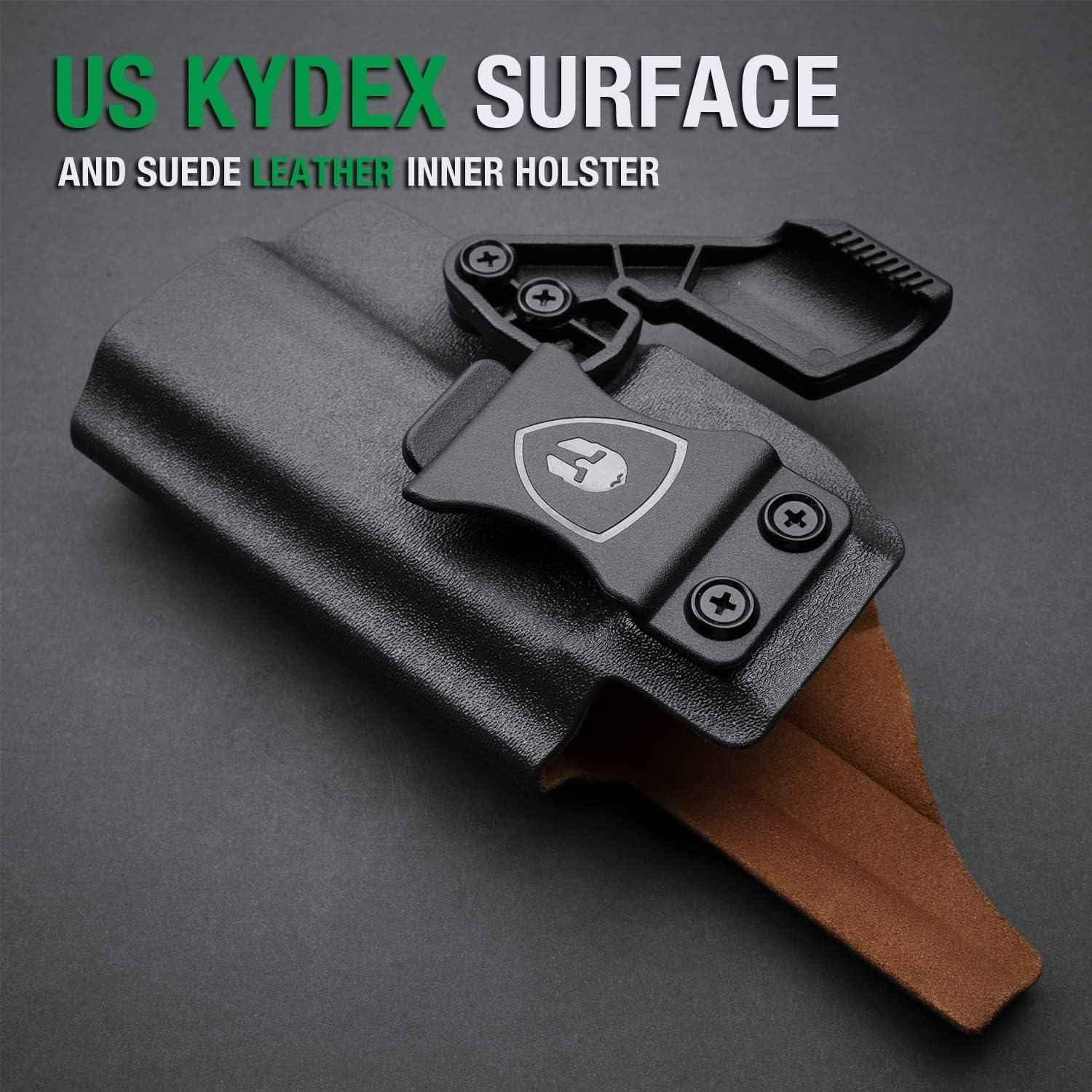 IWB Kydex & Leather Hybrid Holster with Optics Cut & Claw | G17 Gen3-5/, G22/31 Gen(3-4)