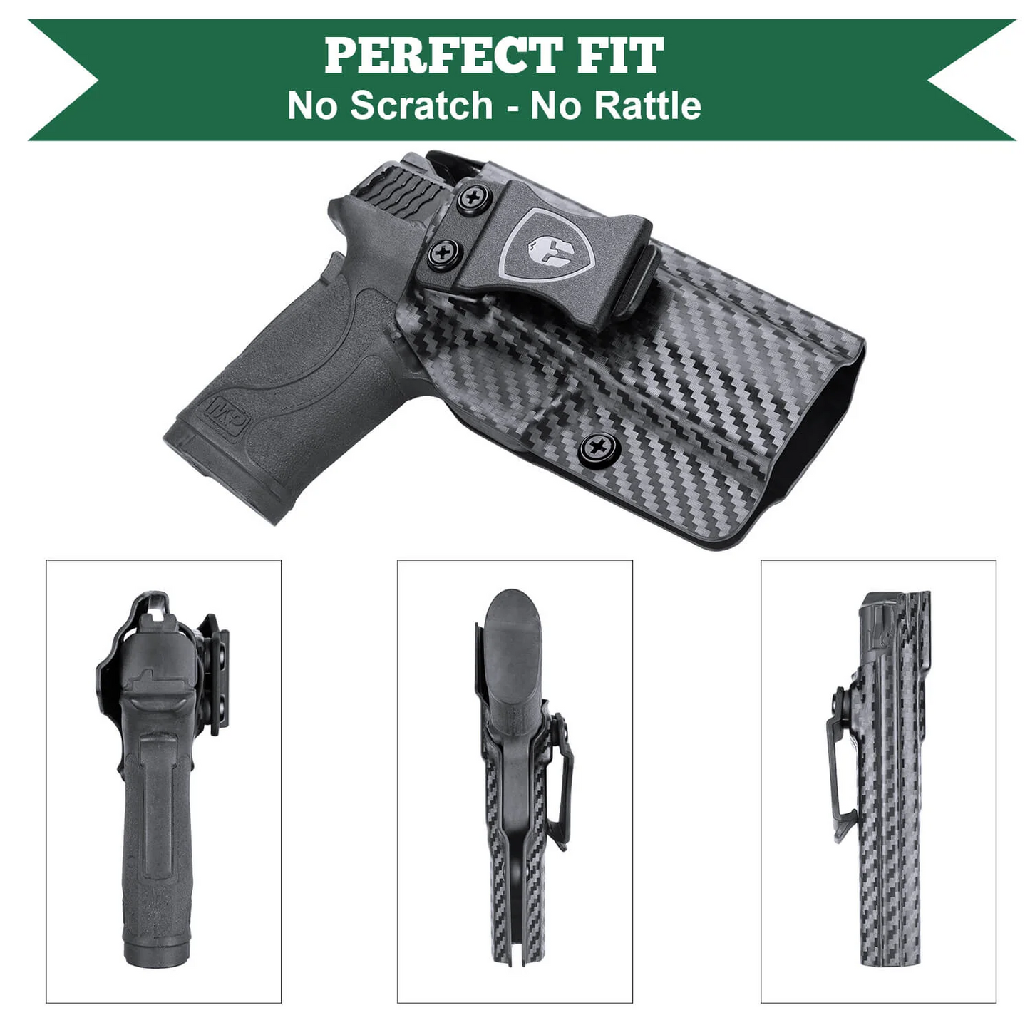 Carbon Fiber Kydex IWB Holster | Smith & Wesson M&P Shield 9mm, 380 EZ