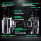 Clear Polymer IWB Holsters with Claw | G43/43X Red Dot Optics Cut Trigger Guard Open Muzzle Appendix Concealment