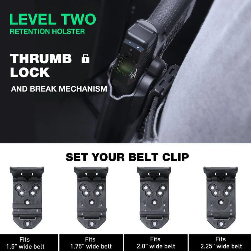 Polymer Red Dot Optics Cut Level II OWB Holster | G19/23/32/44(Gen3-5), G19X/45