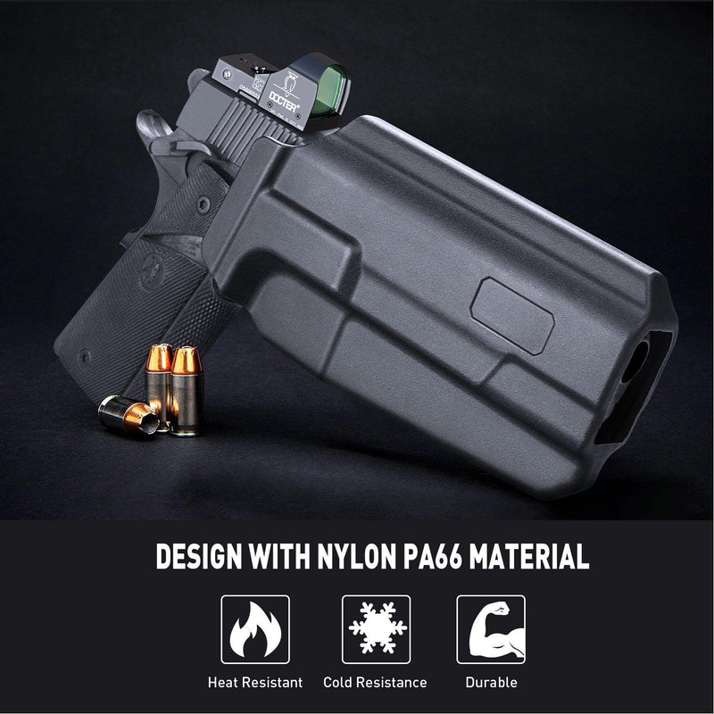 Polymer Red Dot Optics Cut Level II OWB Holster | 1911 .45 ACP