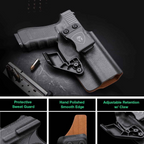 IWB Kydex & Leather Hybrid Holster with Optics Cut & Claw | G17 Gen3-5/G22/31 Gen(3-4)