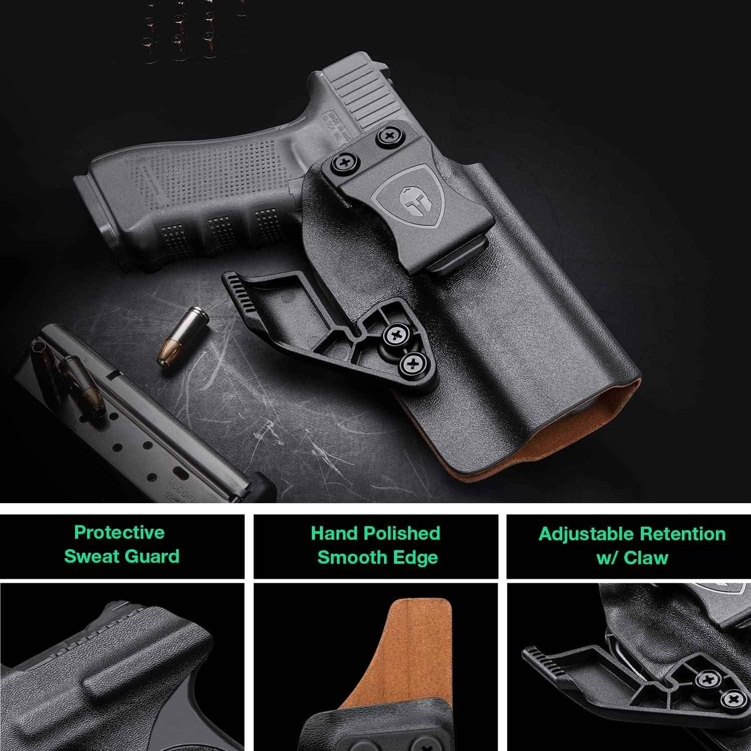 IWB Kydex & Leather Hybrid Holster with Optics Cut & Claw | G17 Gen3-5/, G22/31 Gen(3-4)