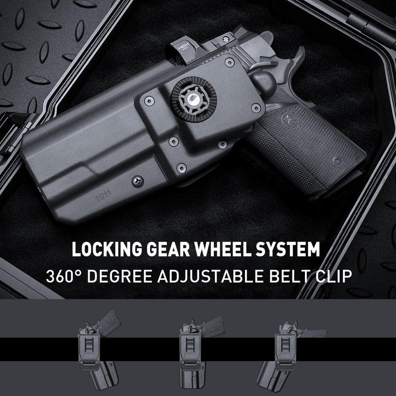 Polymer Red Dot Optics Cut Level II OWB Holster | 1911 .45 ACP