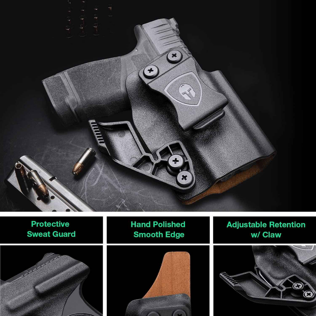 IWB Kydex & Leather Hybrid Holster with Optics Cut & Claw | Springfield Armory Hellcat /OSP/RDP