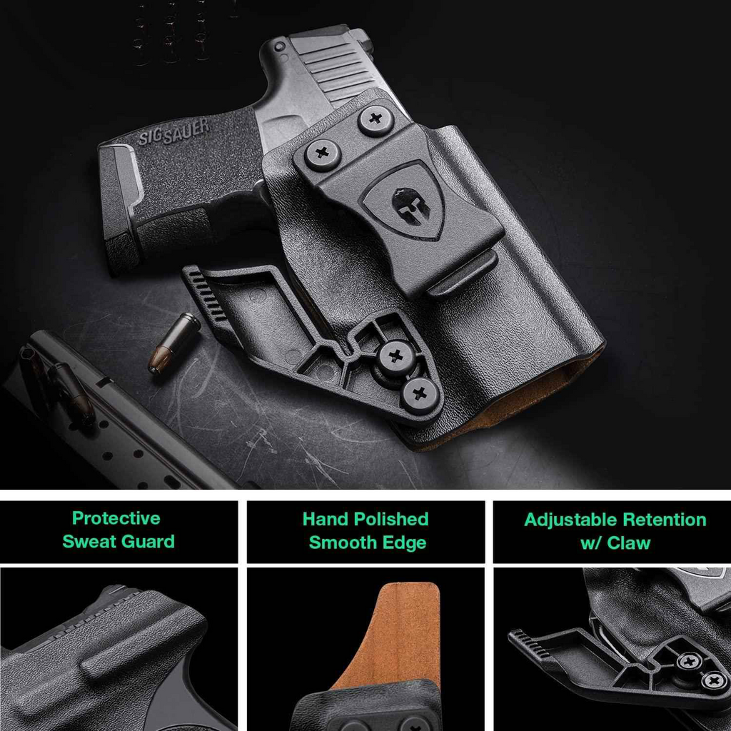 IWB Kydex & Leather Hybrid Holster with Optics Cut & Claw | Sig Sauer P365/P365XL/P365SAS/P365X/P365.380ACP/P365ROSE.380ACP