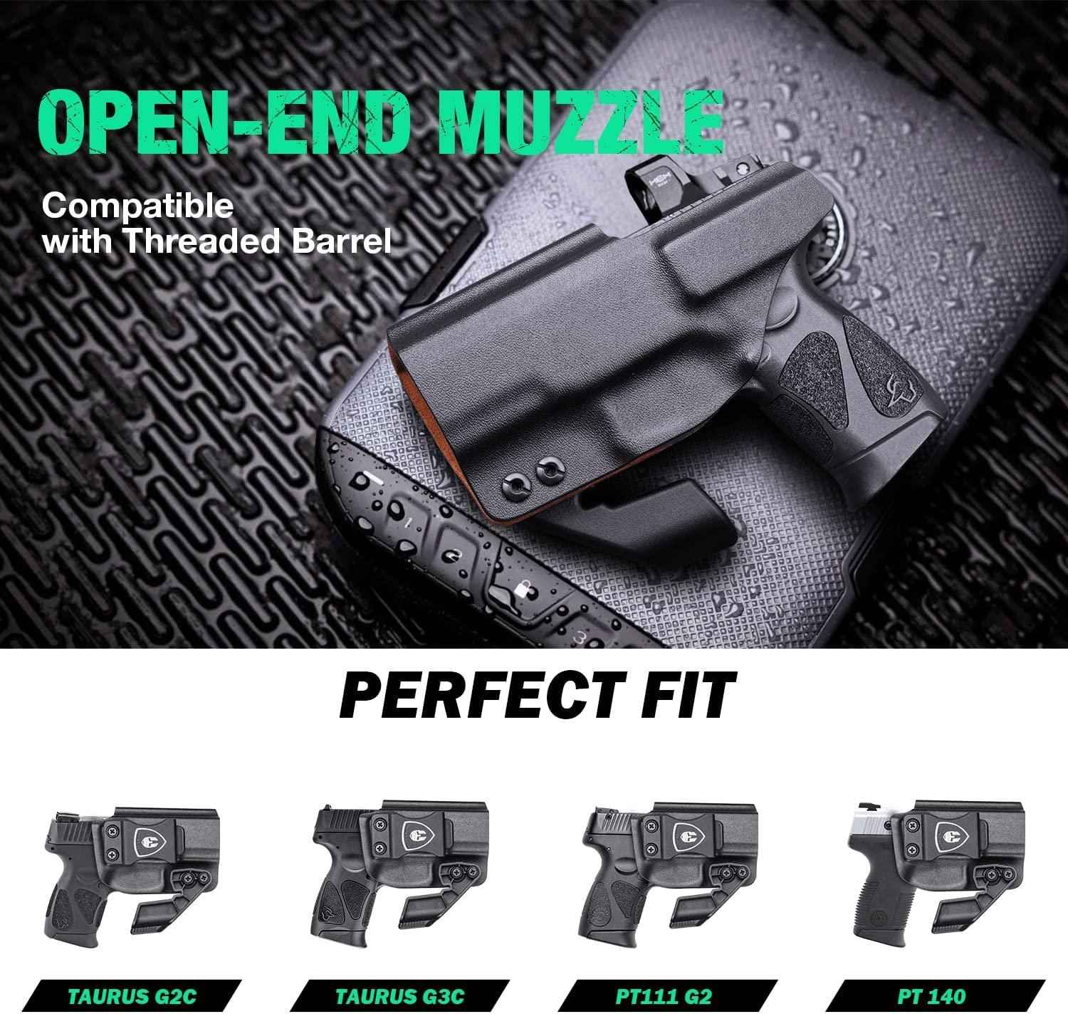 IWB Kydex & Leather Hybrid Holster with Optics Cut & Claw | Taurus G2C/G3C Millennium PT111 G2/PT140