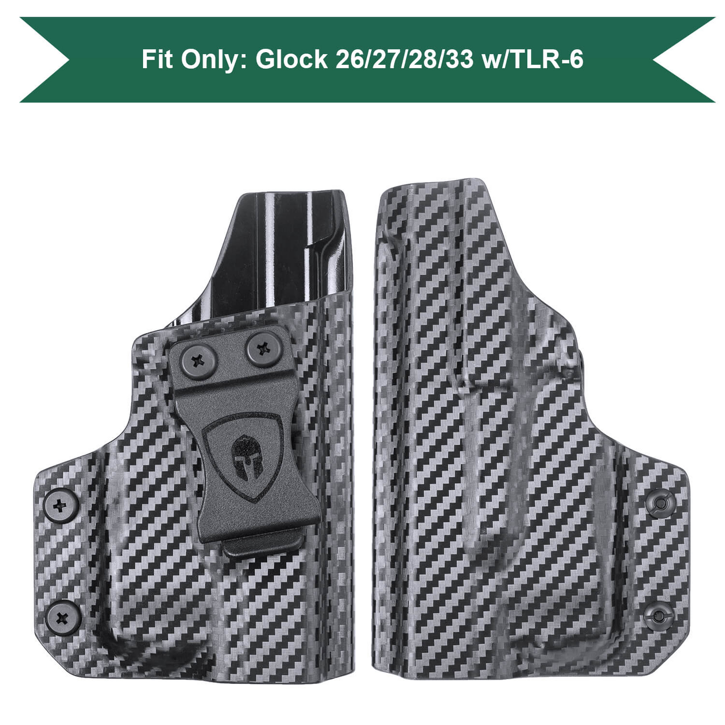 Carbon Fiber Kydex IWB Light Bearing Trigger Guard TLR6 Holster | Glock 26/27/28/33 Gen 4