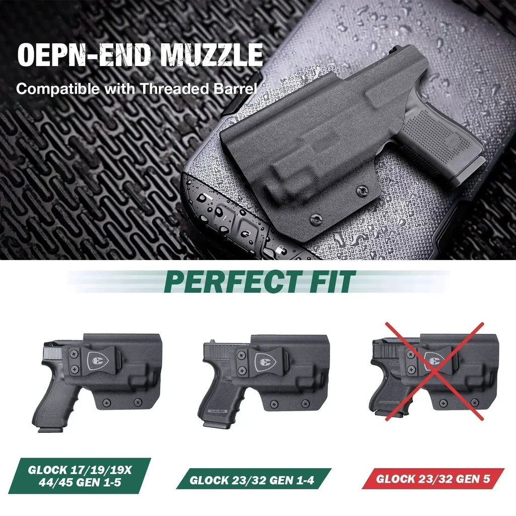 IWB Kydex Light Bearing TLR7/TLR7A Holster with Red Dot Optics Cut | G17/19/23/32 Gen 4-5/19X/44/45