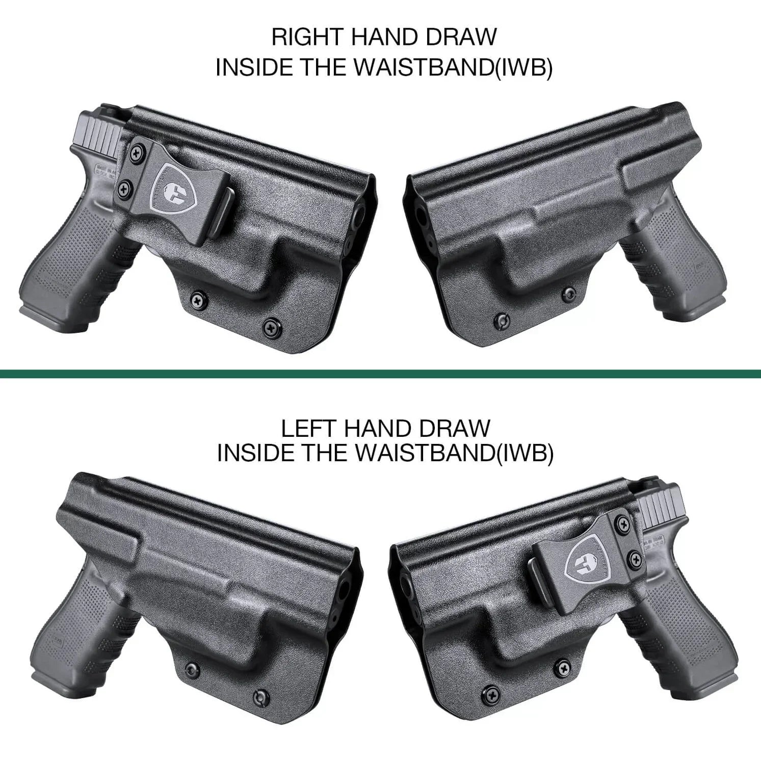 IWB Kydex Light Bearing TLR6 Holster | G17/19/19X/22 Gen1-4 /31/32/45 Gen1-5 Right&Left Handed