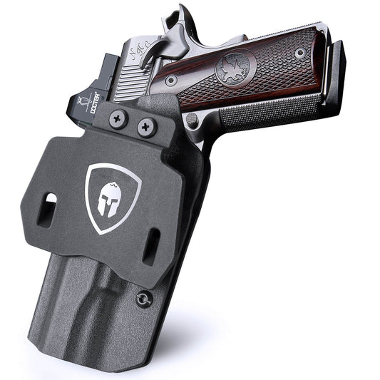 OWB Kydex Paddle Holster for 1911 .45 ACP | No Rail with Red Dot Paddle Appendix Fully Trigger Guard