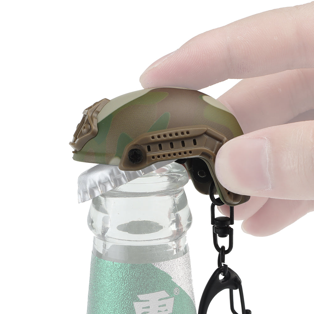 Tactical Helmet Bottle Opener Keychain