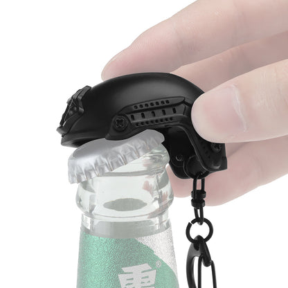 Tactical Helmet Bottle Opener Keychain