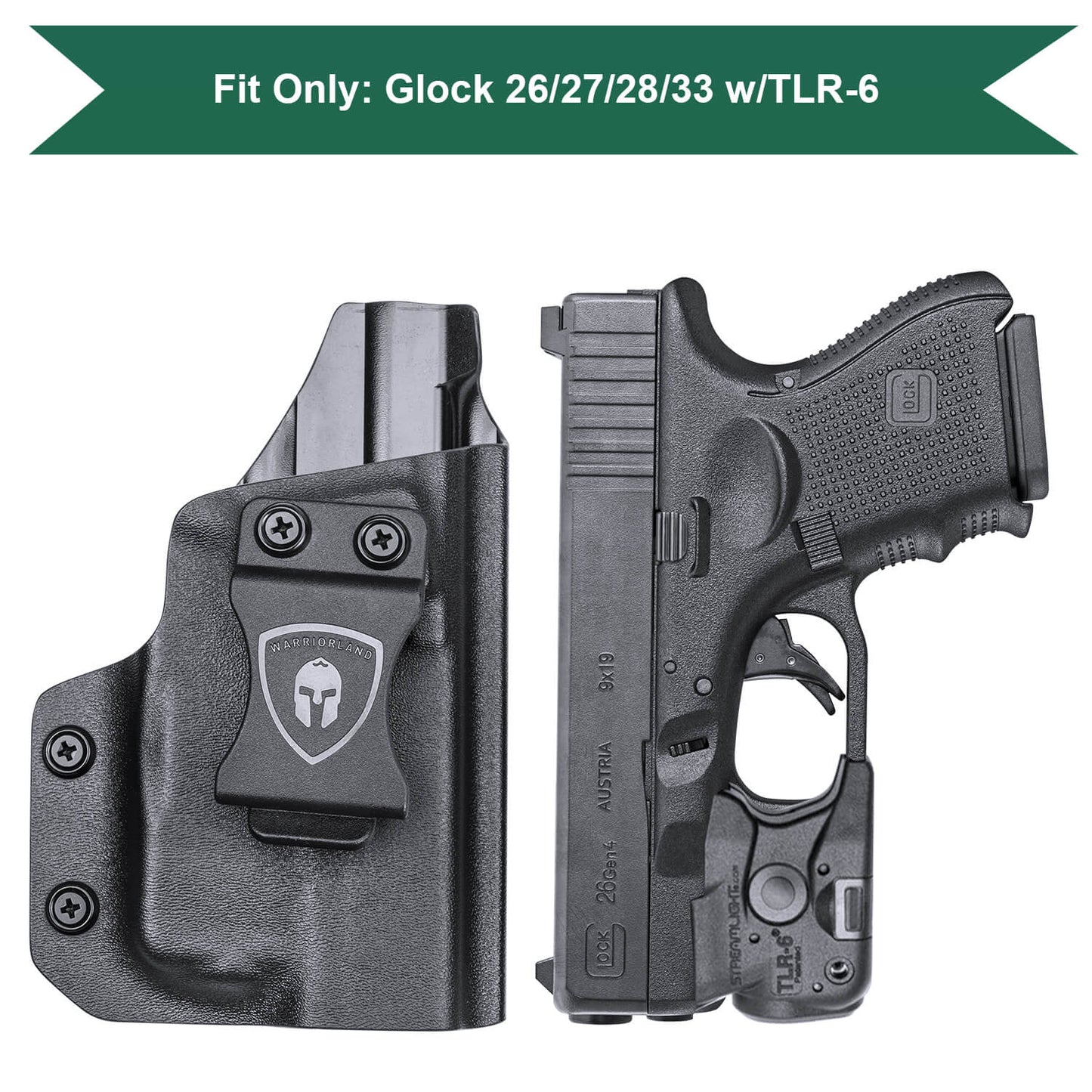 IWB Kydex Light Bearing TLR6 Holster | G26/26 Gen 4/27/27 Gen 4/28/33/33 Gen 4 Right&Left Handed